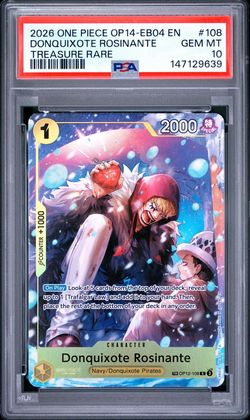 2026 ONE PIECE OP14-EB04-THE AZURE SEA'S SEVEN #108 DONQUIXOTE ROSINANTE PSA 10