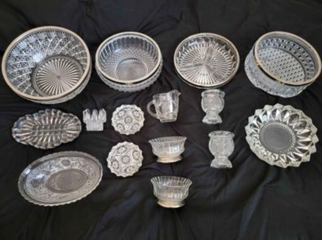 Small Crystal Bowls Atomic Starburst Coasters Ashtrays Candle Holders