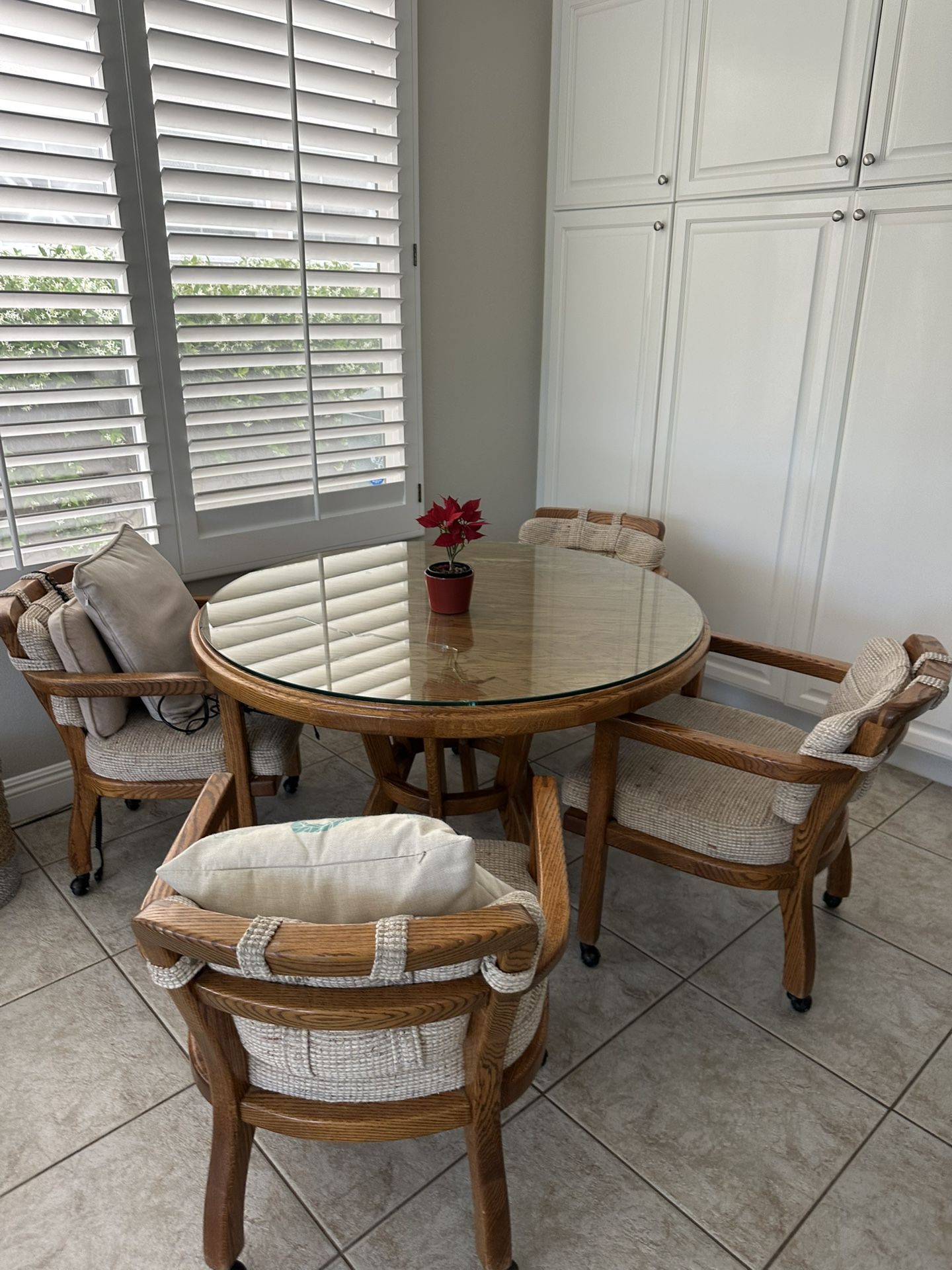 Wood Dining Table With Four Chairs
