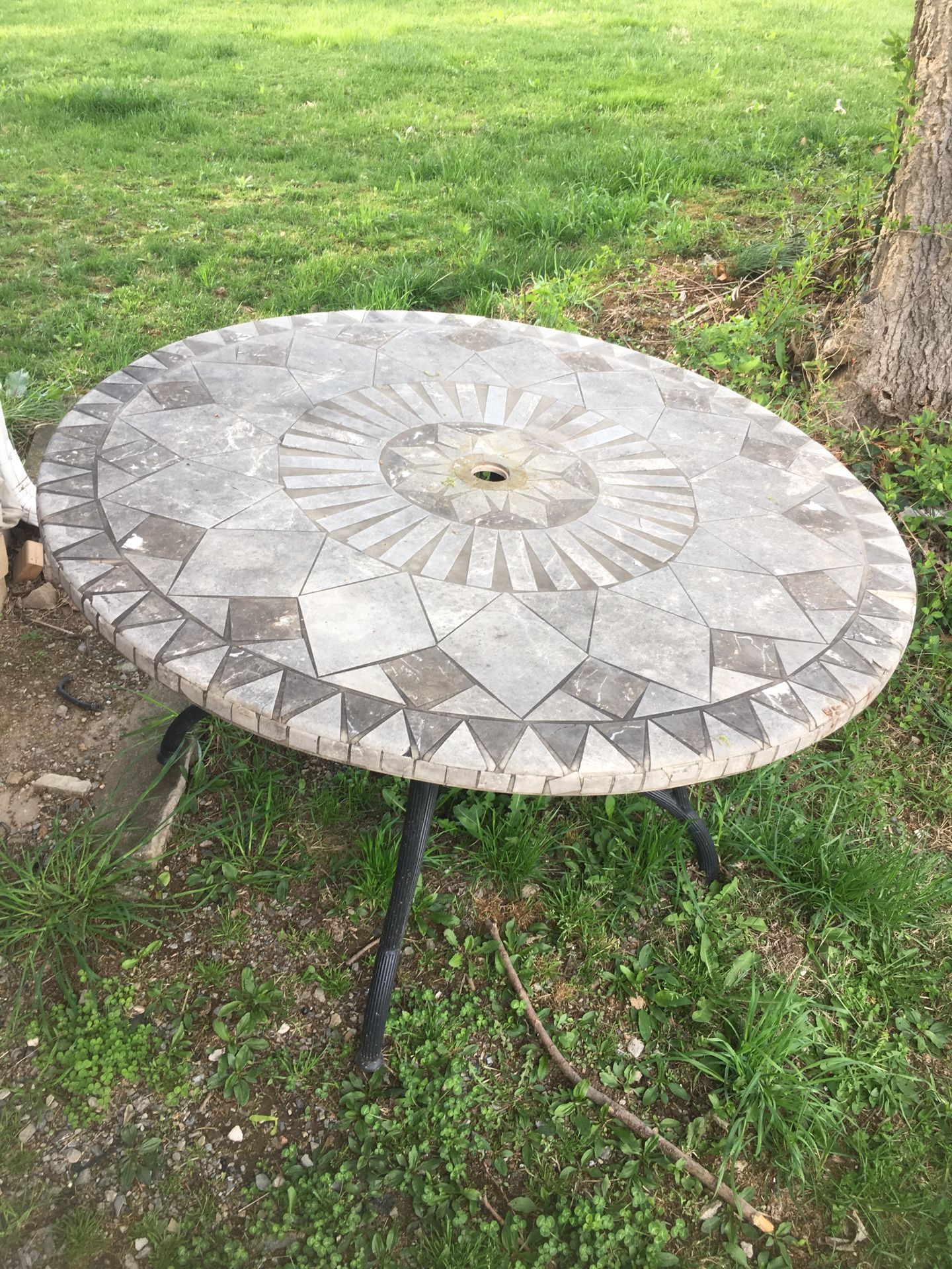 Stone Top Outdoor Patio Table