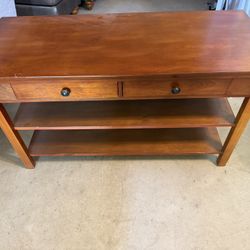 Solid Wood TV Stand / Console Table with Drawers & Shelves – 48”