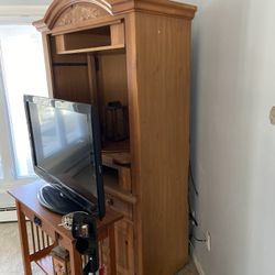 Armoire Heavy Solid Wood Tv Entertainment Center