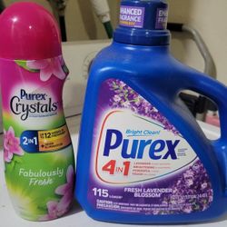 Purex Fresh Lavender Blossom (115 Loads/150oz) Detergent  & Purex Crystals Fragrance Scent Boosters (21oz) For $12/$12 Por Los 2