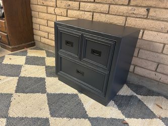 Stanley brand dark gray nightstand