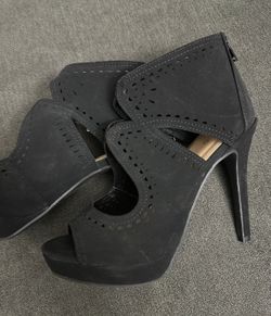 Suede Cut Out High Heels