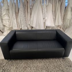 3 Black Leather Couches (like new)