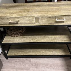 2 Drawer Console Table With Storage Shelf’s 