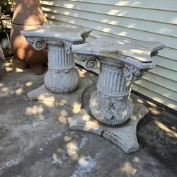 roman columns plaster gardens plants