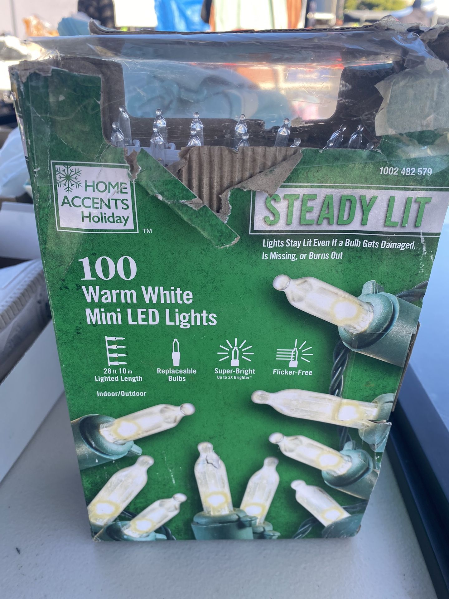 New Home Accents Christmas 100 Warm White Mini Led Lights Steady Lit