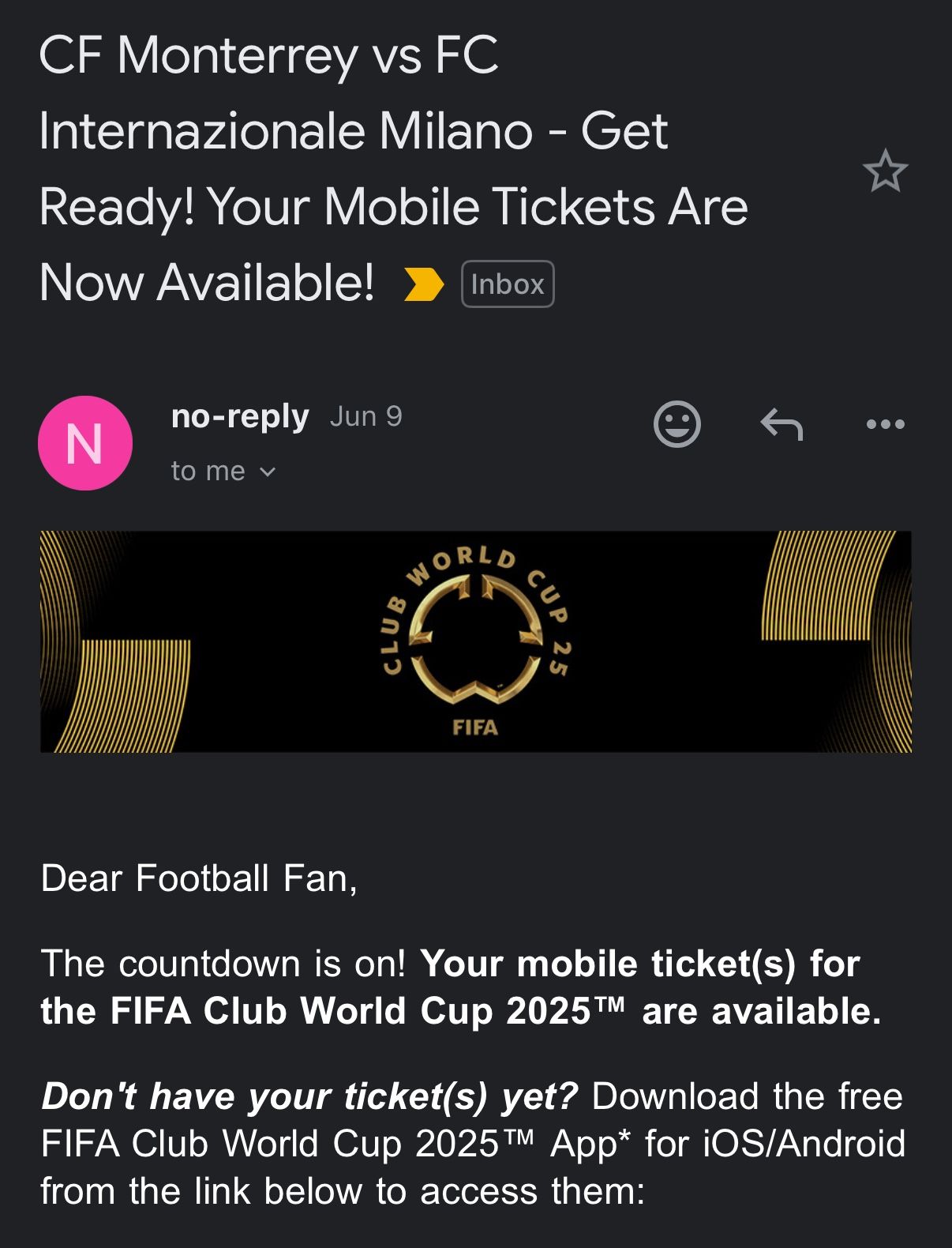 4 Tickets CF Monterrey vs FC Inter Milan FIFA Club World Cup Row 11