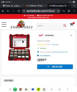 New Milwaukee 49-16-KITA #8 - 350 MCM Aluminum U Style Die Kit