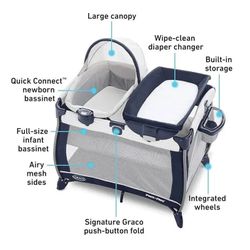 Graco Pack n Play Quick Connect Portable Bassinet Playard