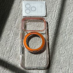 Torras Ostand 3.0 Clear Orange iPhone 17 Pro MagSafe 360 Stand Case