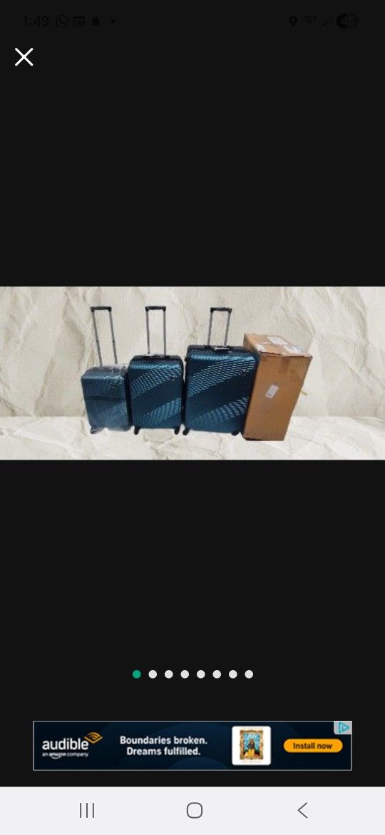 Brand New Tripcomp Luggage 3 Piece Set,Suitcase with Spinner Wheels Hardside Lightweight Luggage 20in24in28in.(Blue)