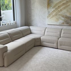 Italian Leather Motion Sectional Sofa 