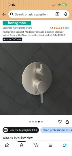 Hansgrohe shower valve with diverted