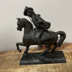 Antique Buffalo Bill Metal Statue Souvenir Wild West Show
