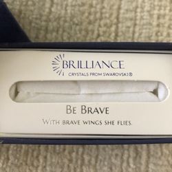 Brilliance Crystals From Swarovski Charms Bangle Bracelet Silver Tone