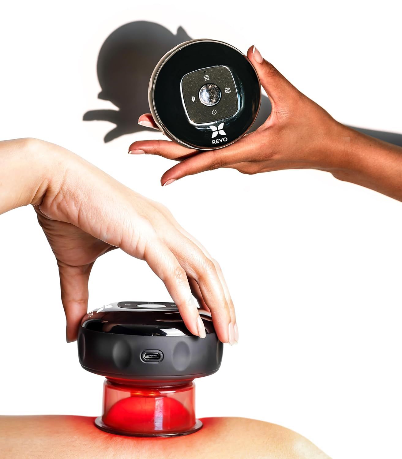 REVO 4-in-1 Smart Cupping Massager w/ Red Light Therapy – Portable Kit