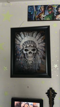 3d skull Indian frame