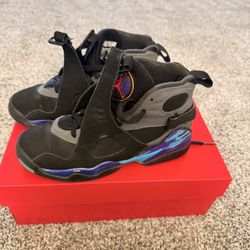 Boys Grade School Jordan 8- Retro Aqua Size 4.5Y