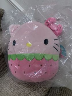 New Squishmallows Hello Kitty Pink Strawberry Super Soft Plush Toy 12”