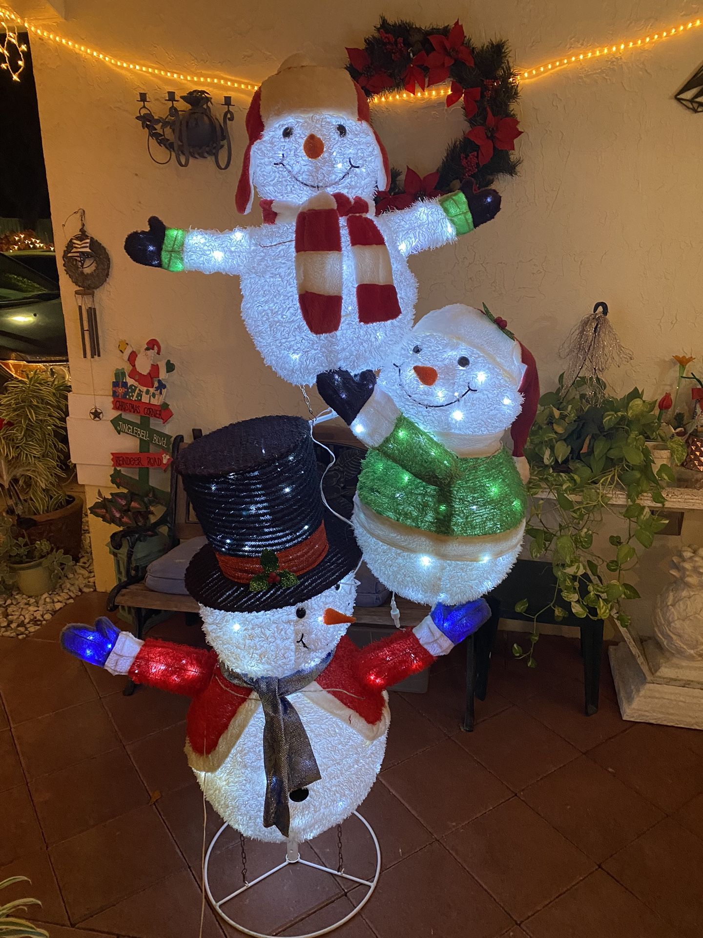 Snowman-Free Standing Snowmen 72”H Holiday Living