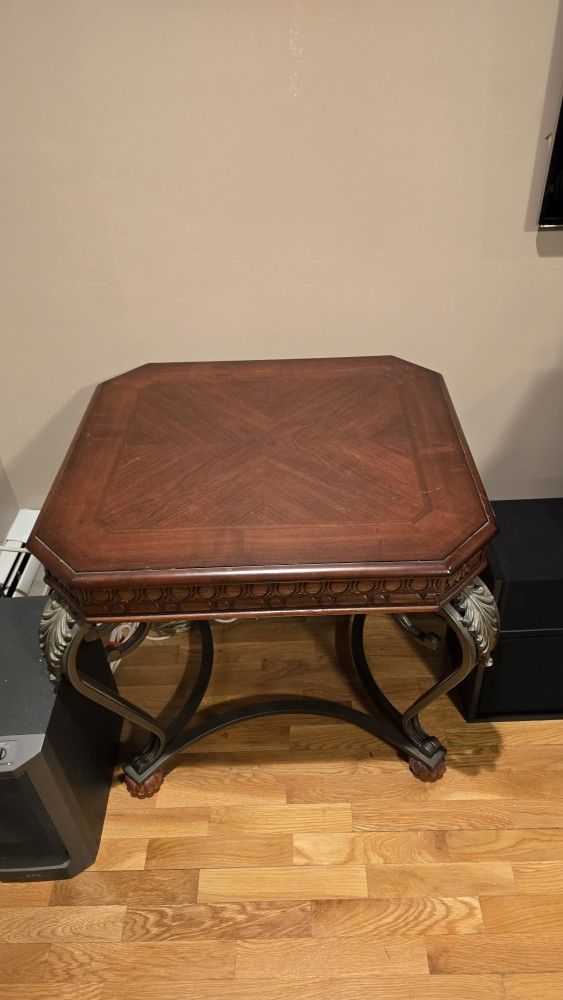 Lovely Pair of End Tables - Wood and Metal