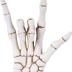 Resin Halloween Decor Creepy Hand Bone Figurine Craft Table Top Decoration (White, 6.53in*4.68in)