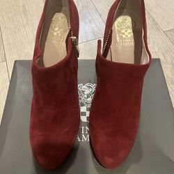Vince Camuto Burgundy True Suede Booties