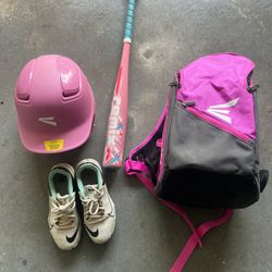Girl Backpack Bat Nike Shoes And Helmet 