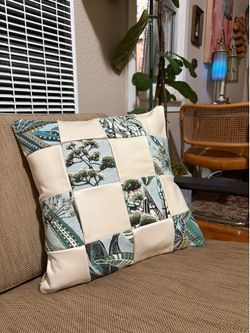 Set of 3 Leather and Desert Designer Pillow Covers