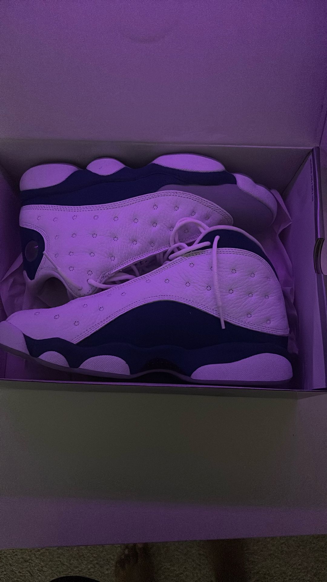 8.5 Mens Air Jordan 13 Retro - White / Fire Red - French Blue
