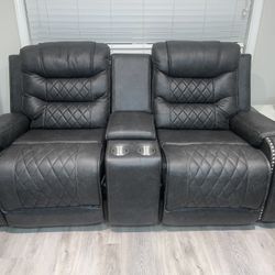 Dark Grey Reclining Sofa