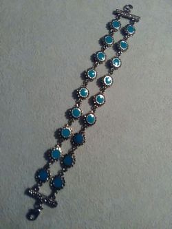 Vintage silver enamel bracelet