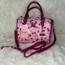 New  Juicy Couture Cherry On Top Satchel Bag Color Pink Coquette