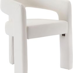 293  Modern Barrel Kitchen & Dining Room Chair, PU Leather Upholstered Accent Chair with Arm, 18.5'' Wide Side Armchair Vanity Chair for Living Room B