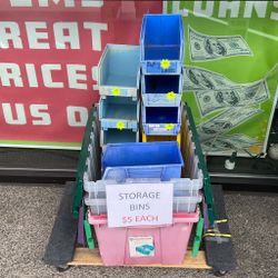 (3) Storage Totes  & (11) Akro Bins