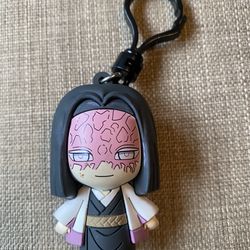 Kagaya Ubuyashiki Demon Slayer Clip-On Plastic Keychain Black Pink White Anime
