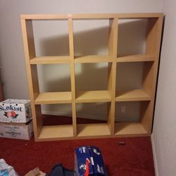 Cube Shelf Natural Wood