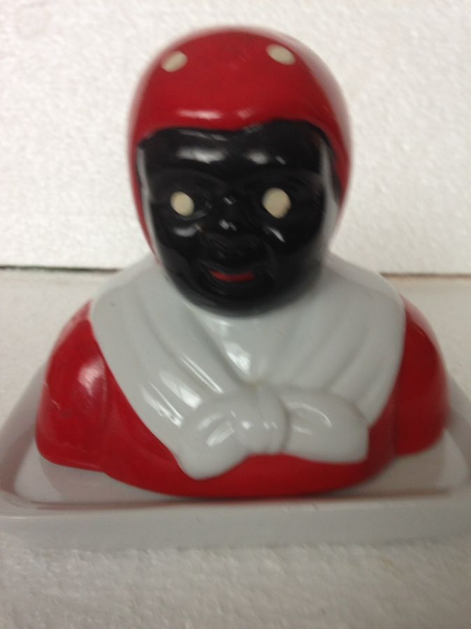 Vintage Mammy/Aunt Jemima Ceramic Butter Dish