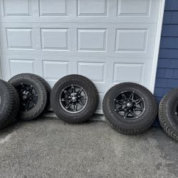 Jeep Tires (big) Mayhem Rampage 8090 Black wheel with a Sailun Terramax tire. The tire size is LT285/70R17.