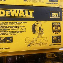 Dewalt 20v Max 7-1/4” Cordless Sliding Compound Miter Saw Kit