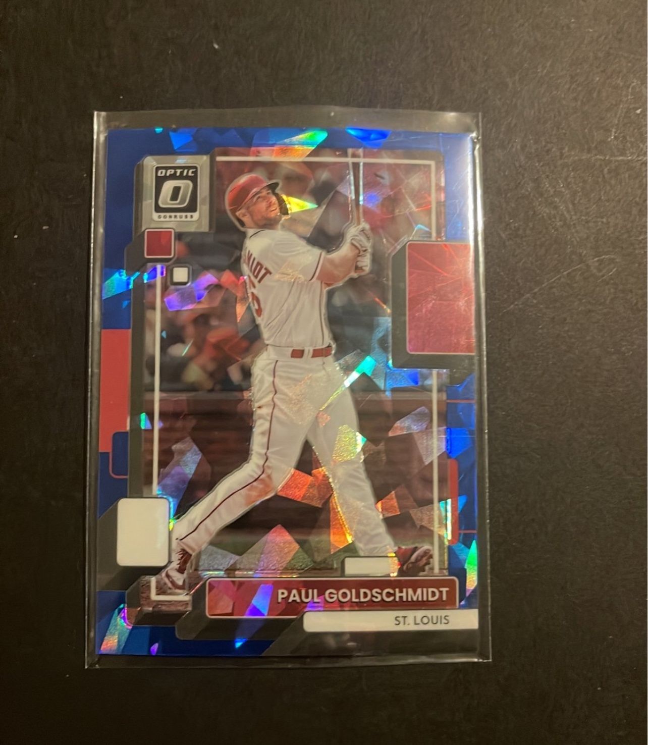 2022 Panini Donruss Optic Blue Cracked Ice FOTL PAUL GOLDSCHMIDT Cardinals  7/7