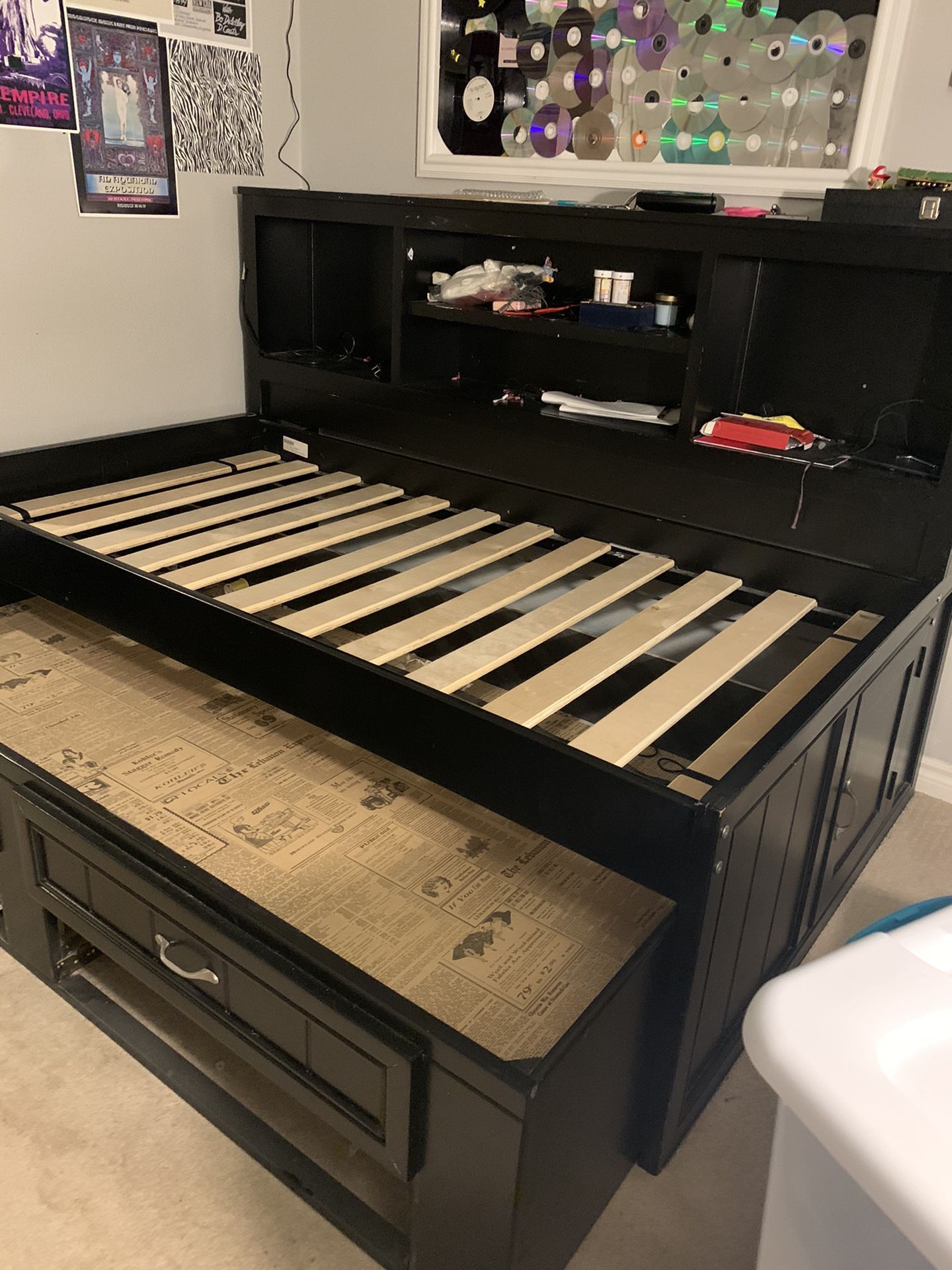 Twin trundle bed.