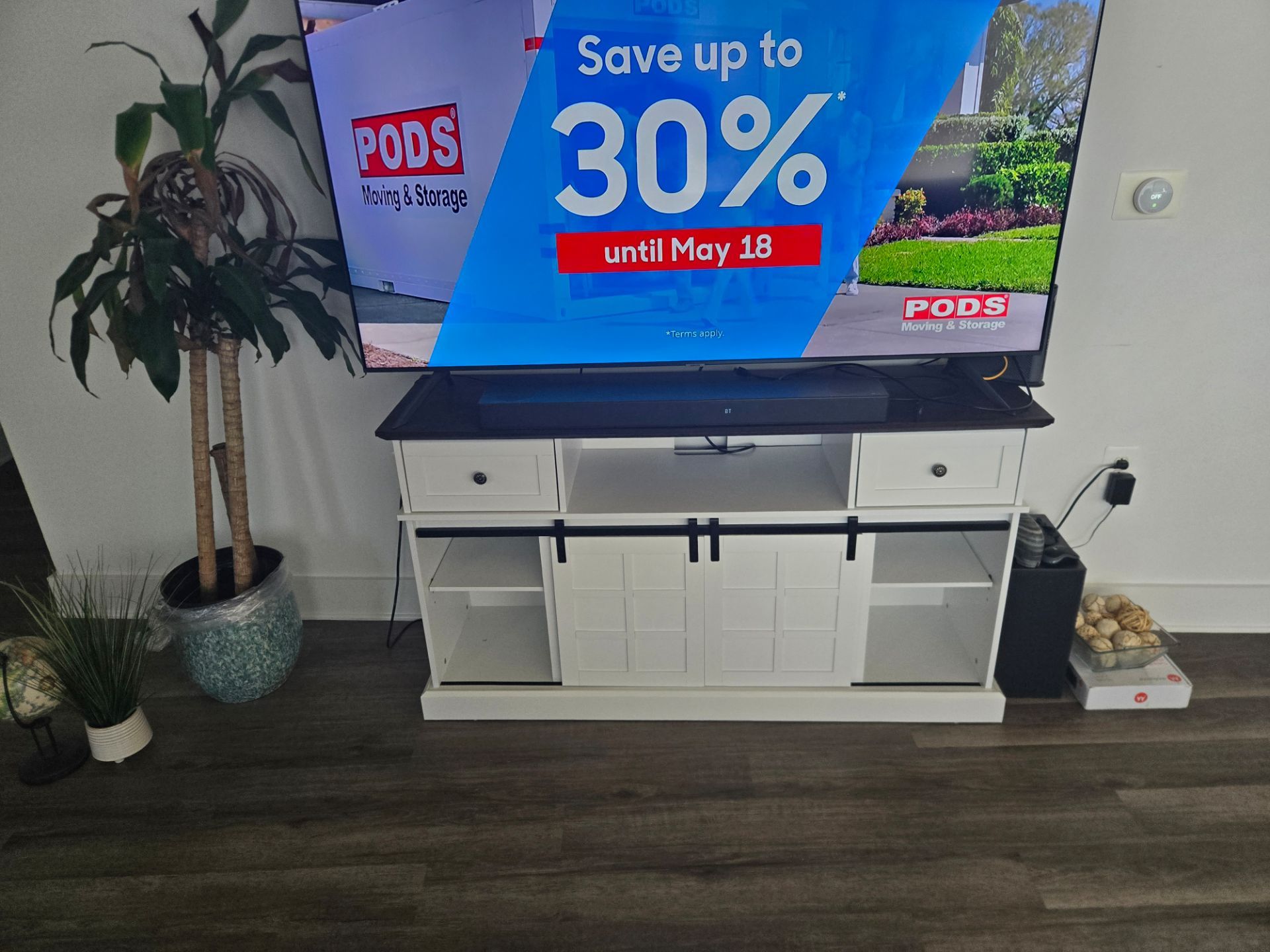 Free! Modern Farmhouse Barn Door TV Stand for 65 inch TV