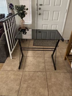 Black glass table