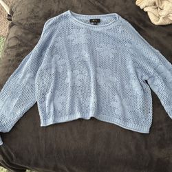 BCX Women's Daisy Cropped Crew Neck Sweater 