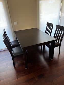 Dining table and chairs