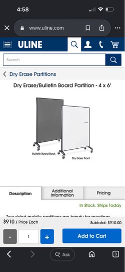 Dry erase board/Bulletin board Partition